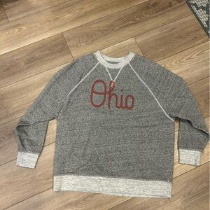 Ohio Women's Gray and Red Crew Neck Sweatshirt